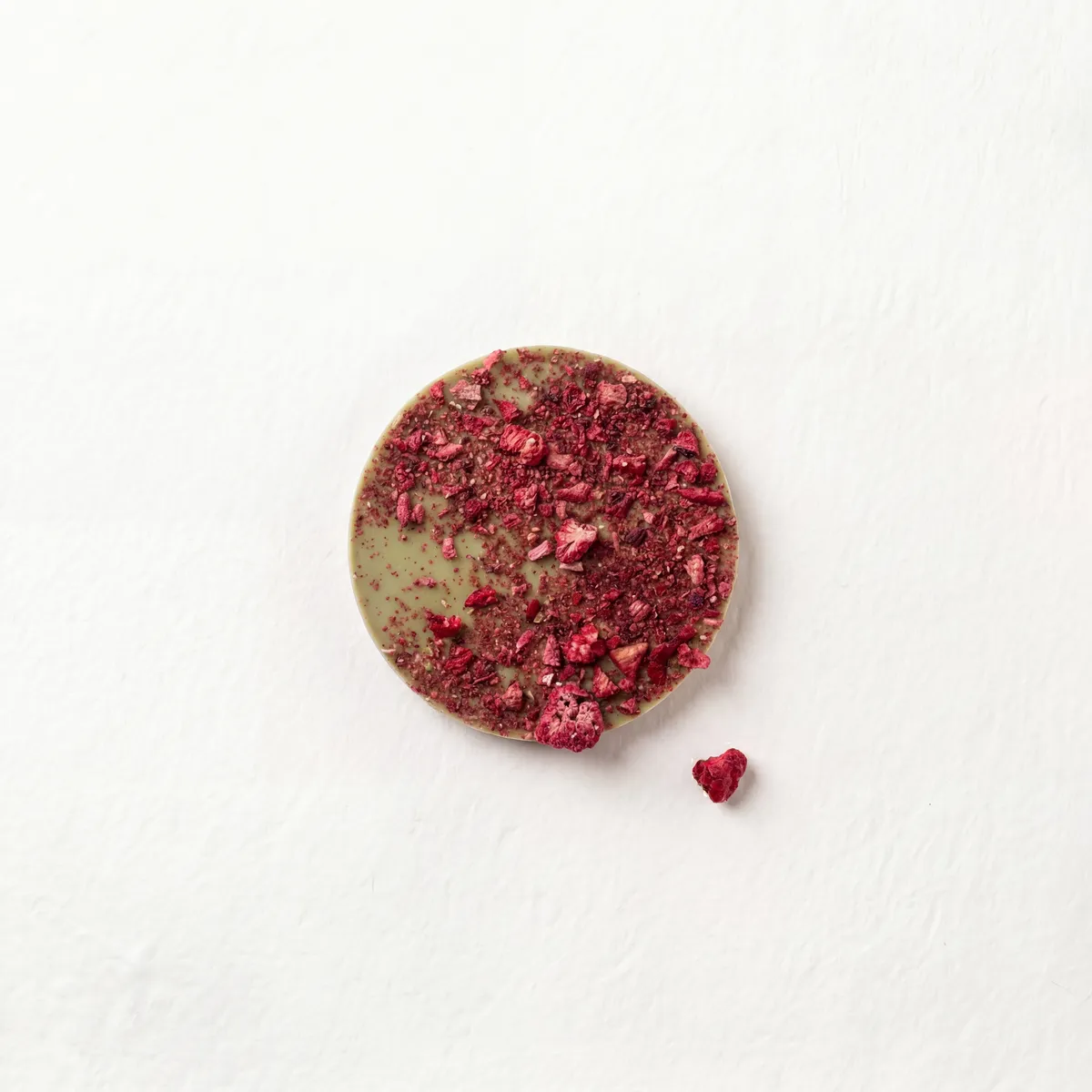 White Choc Matcha/Rasp Discs 100g